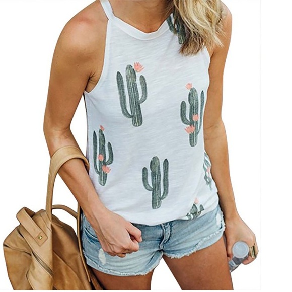 Cactus Print Cotton Tank - Picture 5 of 6